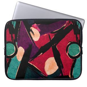 Abstract acrylic modern painting fragment. Colorfu Laptop Sleeve