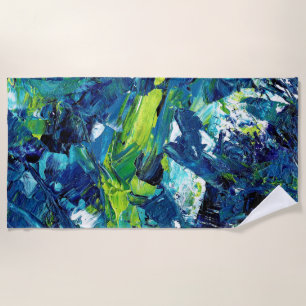 Abstract Acrylic Paint in Blue Beach Towel