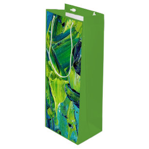 Abstract Acrylic Paint in Blue Wine Gift Bag