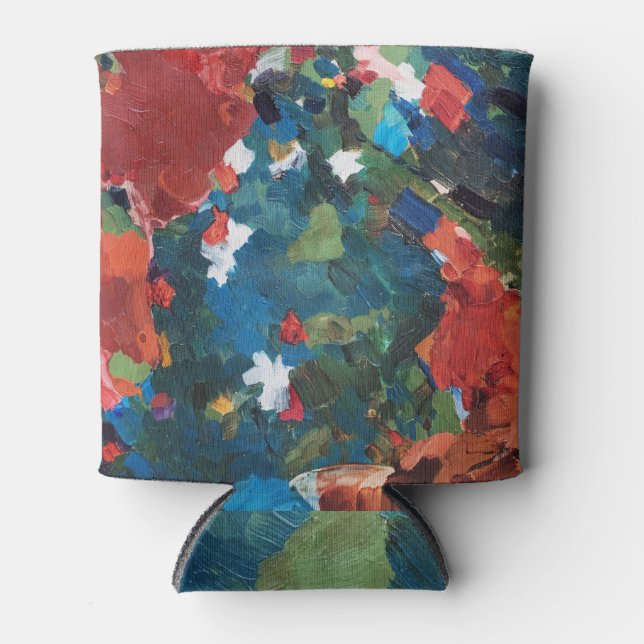 Abstract Acrylic Painted Background. Can Cooler (Front)