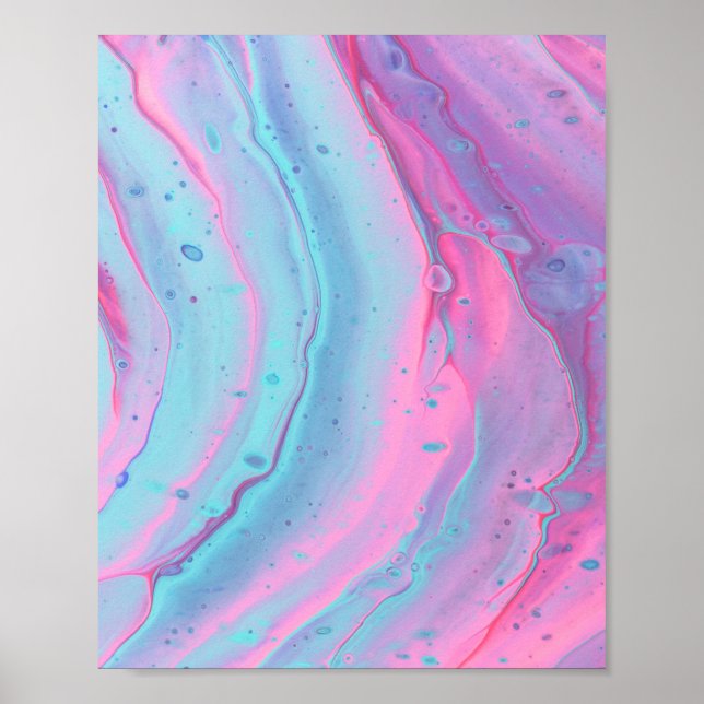 Abstract Aesthetic Vaporwave Watercolor Art Splash Poster (Front)