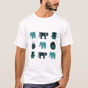 Abstract African Animals and Symbols art T-Shirt