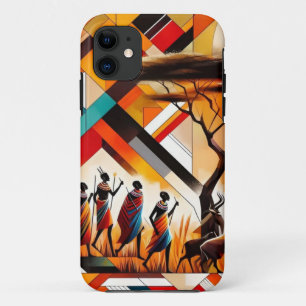 Abstract African Art Masai Geometric iPhone 11 Case