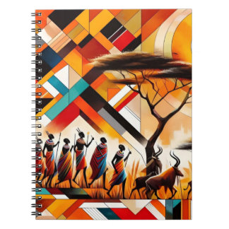 Abstract African Art Masai Geometric Notebook