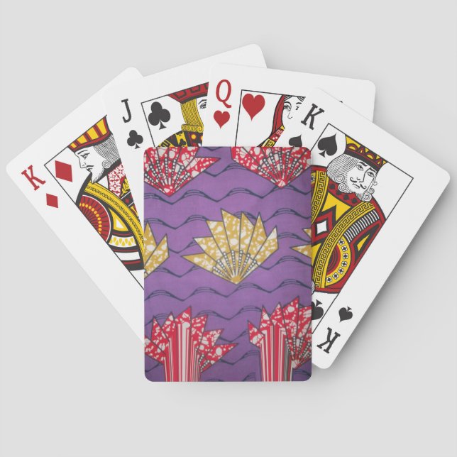 Abstract African Art: Purple Passion Waves Playing Cards (Back)