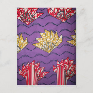 Abstract African Art: Purple Passion Waves Postcard