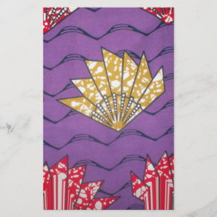 Abstract African Art: Purple Passion Waves Stationery