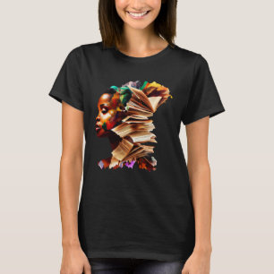 Abstract African Book  Educated Black Melanin Quee T-Shirt