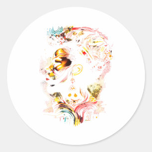 Abstract African Excellence Melanin Black History Classic Round Sticker