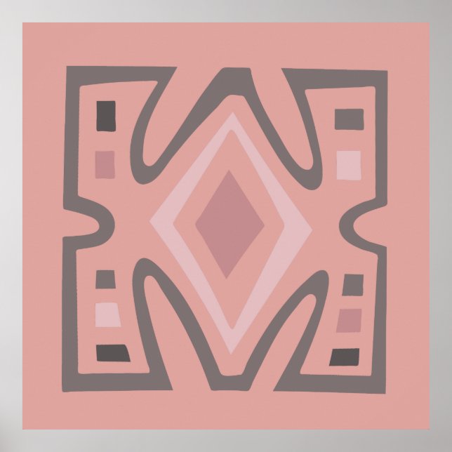 Abstract African geometric tribal pattern Poster (Front)