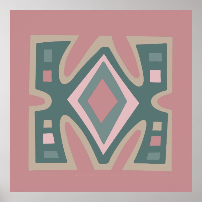 Abstract African geometric tribal pattern Poster (Front)