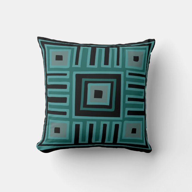 Abstract African geometric tribal pattern Throw Pillow (Front)