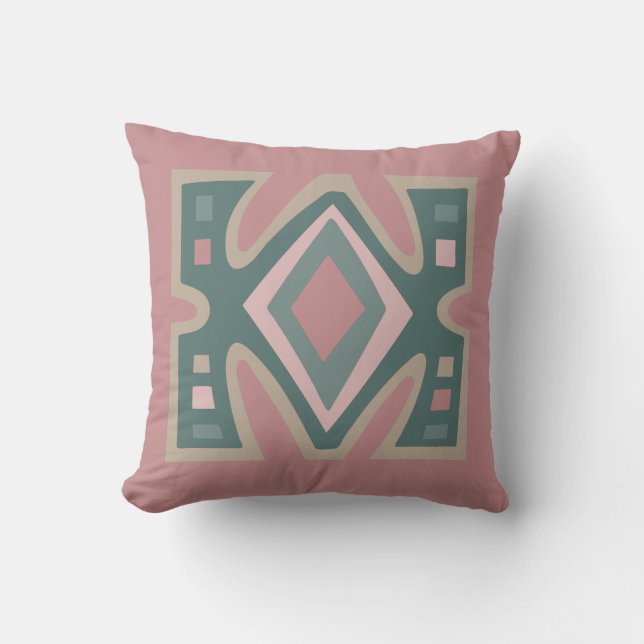 Abstract African geometric tribal pattern Throw Pillow (Front)