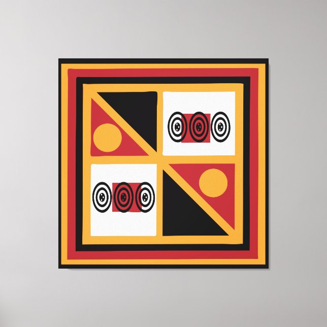 Abstract African motif geometric art Canvas Print (Front)