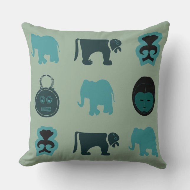 Abstract African ornament art Throw Pillow (Front)