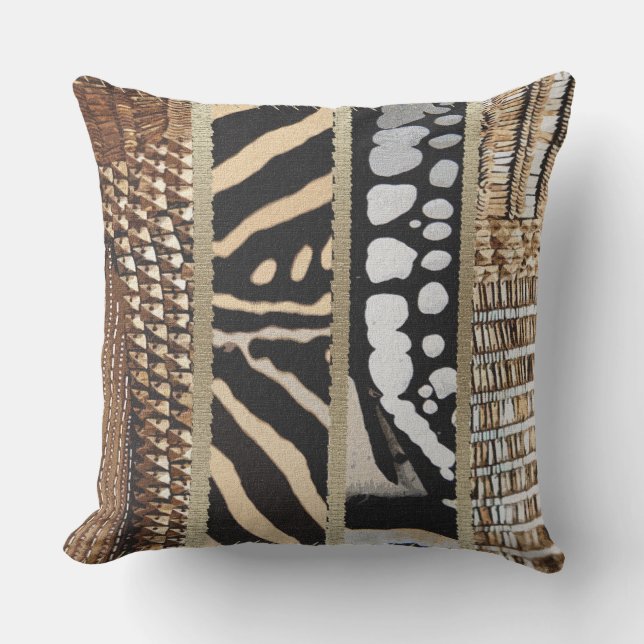 Abstract African Pattern Design Throw Pillow (Front)