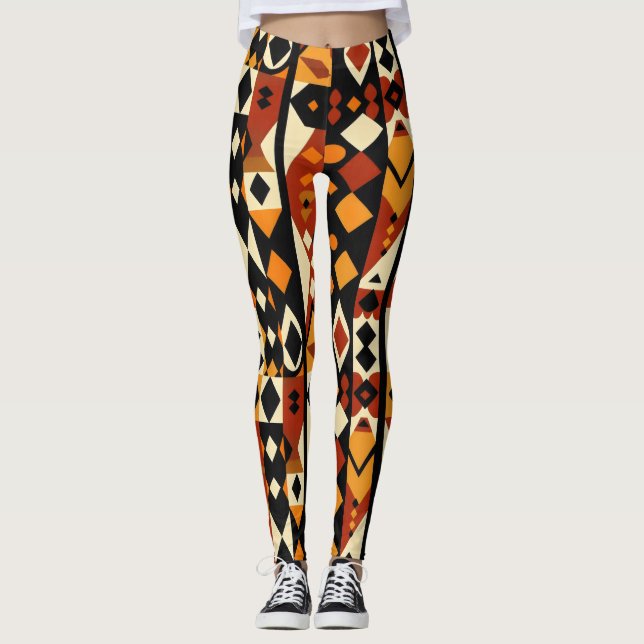 Abstract African Pattern Leggings (Front)