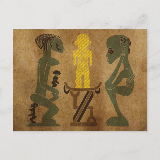 Abstract African ritual scene art Postcard (Front)