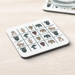 Abstract African symbol and motifs Coaster