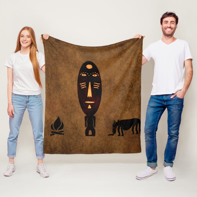 Abstract African tribal art Fleece Blanket (In Situ)