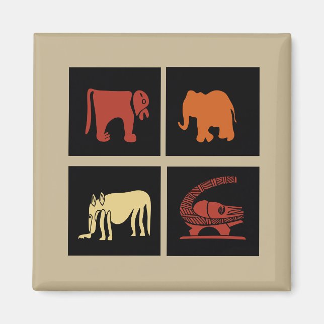 Abstract african tribal art magnet (Front)