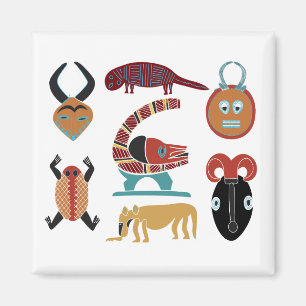 Abstract african tribal art magnet
