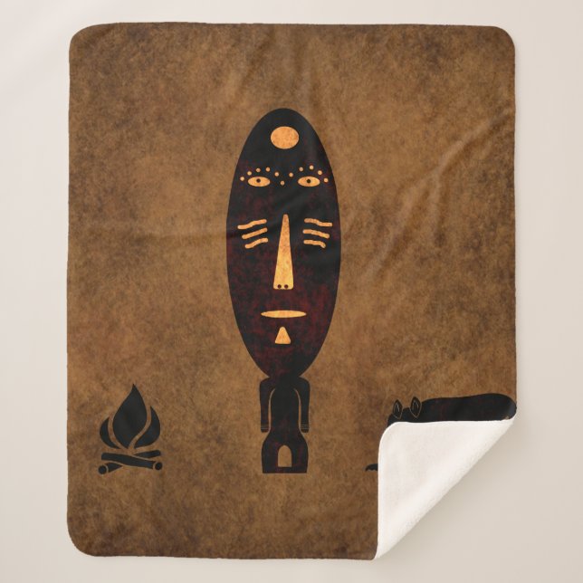 Abstract African tribal art Sherpa Blanket (Front)