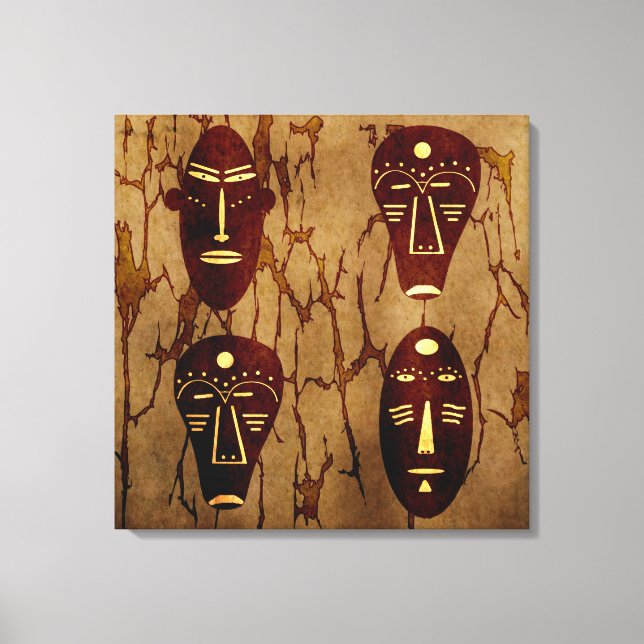 Abstract african tribal drawing canvas print (Front)