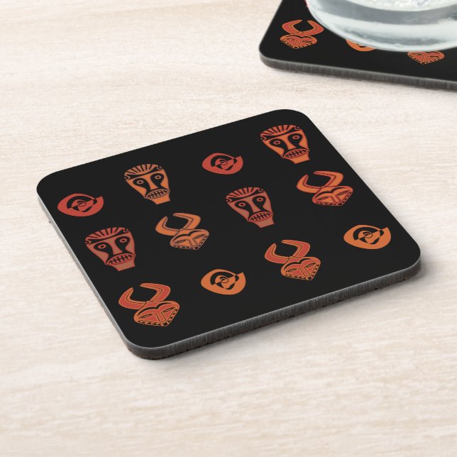 Abstract African tribal face art Coaster (Left Side)