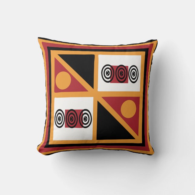 Abstract African tribal geometric pattern Throw Pillow (Front)