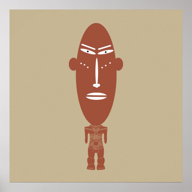 Abstract African tribal indigenous art Poster (Front)