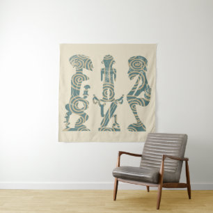 Abstract African tribal portrait Tapestry
