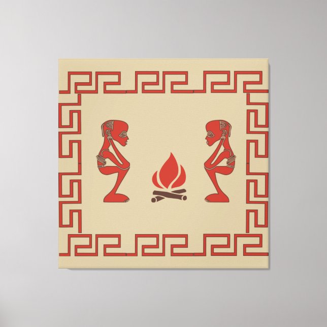 Abstract African tribal ritual scene Canvas Print (Front)