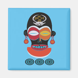 Abstract African tribal tattoo face art Magnet