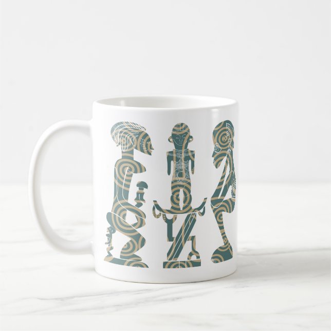 Abstract African tribal warrior ritual Coffee Mug (Left)