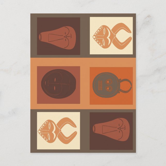 Abstract African tribe face art Postcard (Front)