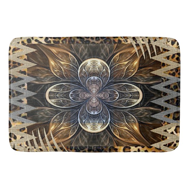 Abstract African Wild Flower Bath Mat (Front)