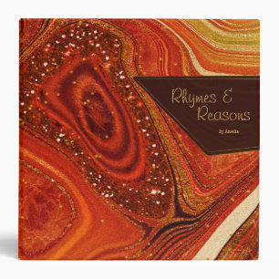Abstract Agate Hot Orange ID827 Binder