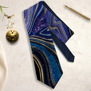 Abstract Agate Midnight ID827 Tie