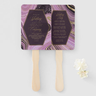 Abstract Agate Wedding Ceremony Mauve ID827 Hand Fan