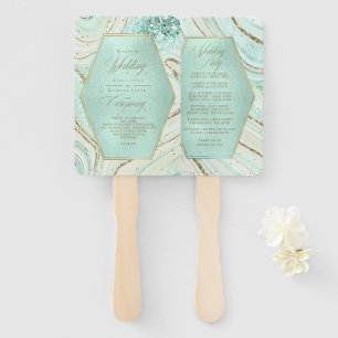 Abstract Agate Wedding Ceremony Mint ID827 Hand Fa Hand Fan