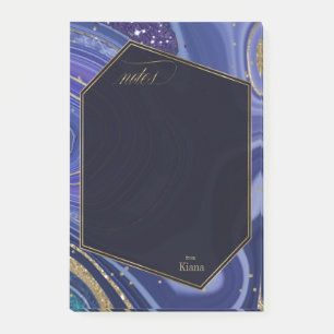 Abstract Agate Wedding Midnight ID827 Post-it Notes
