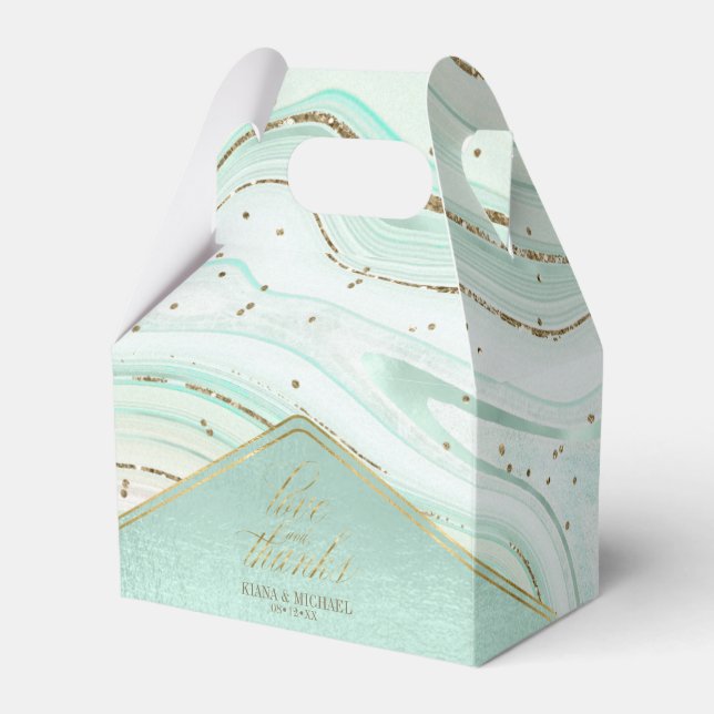 Abstract Agate Wedding Mint ID827  Favor Box (Front Side)