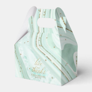 Abstract Agate Wedding Mint V1 ID827 Favor Box