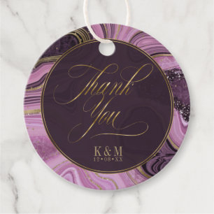 Abstract Agate Wedding Thank You Mauve ID827 Favour Tags