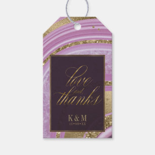Abstract Agate Wedding Thanks Mauve ID827 Gift Tags