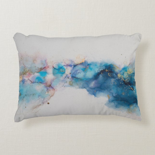 Abstract Alcohol Ink Art Background Accent Pillow (Front)