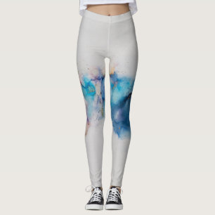 Abstract Alcohol Ink Art Background Leggings