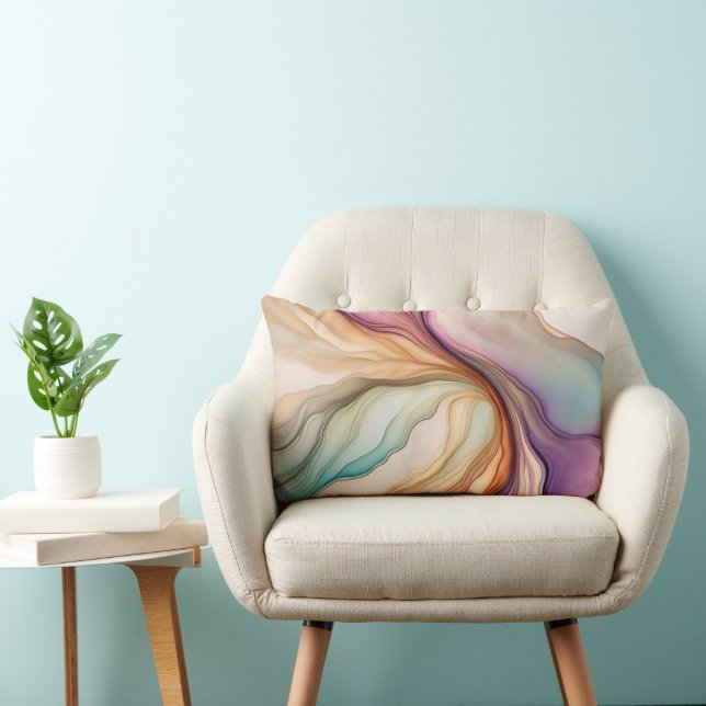 Abstract Alcohol Ink Arty Lumbar Pillow (Chair)
