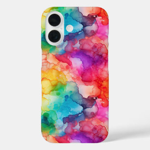 Abstract Alcohol Ink Style Rainbow iPhone 16 Case